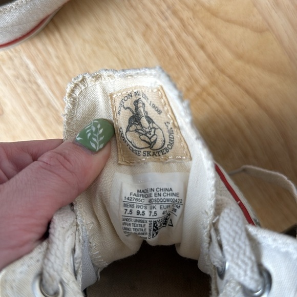 Converse All Star Converse Skateboarding Low Top Mens 7.5 Womens 9.5 Off White - Picture 9 of 14